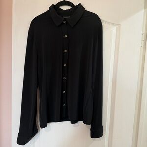 Tahari Button Up Black Shirt NWOT